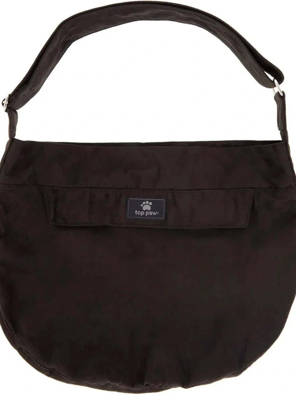 Top Paw Black Round Messenger Bag with Wide Shoulder Strap